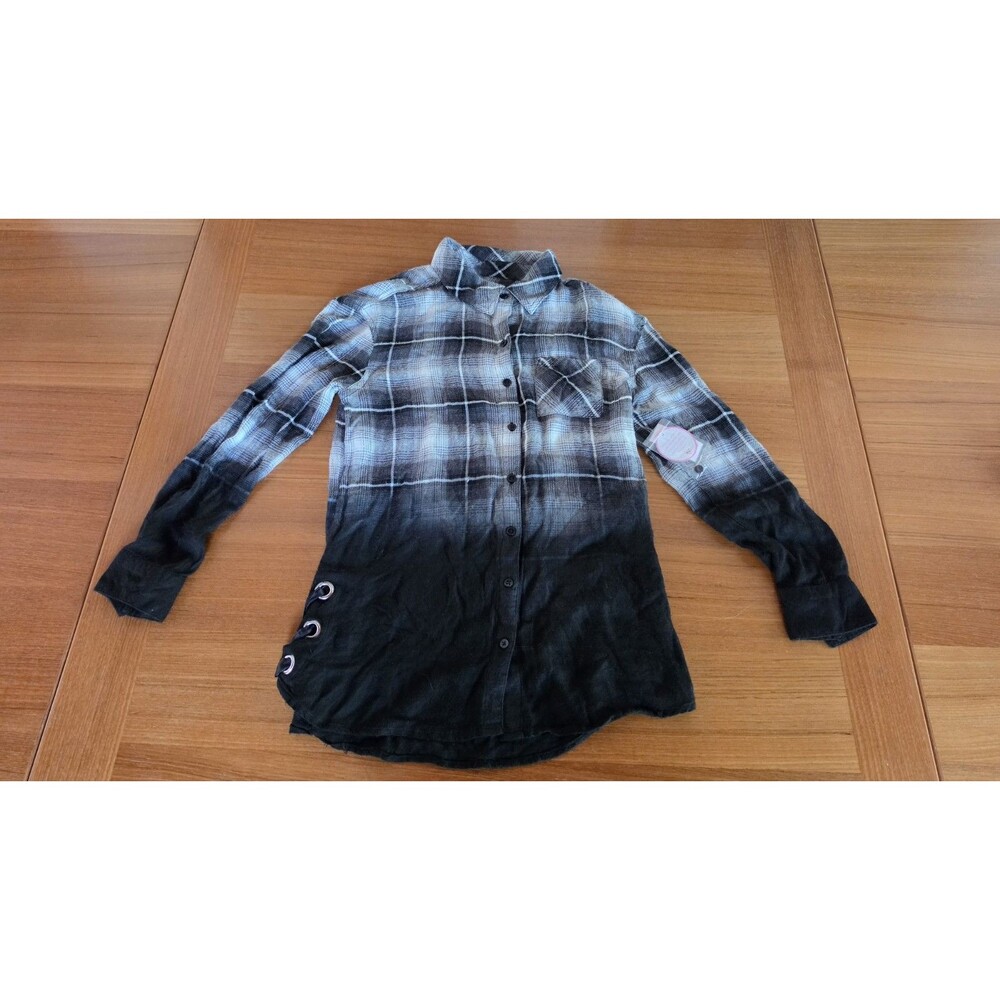 Justice Girl's Long Sleeve Black And White Top Size 12 New With Tags READ